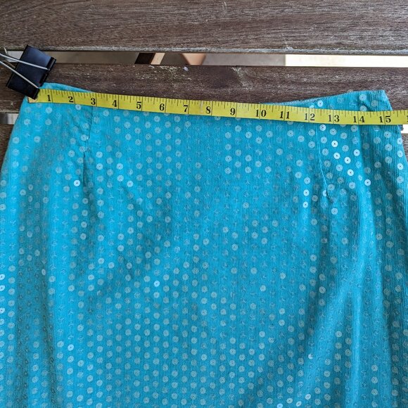 💜✨Vintage Maxou Turquoise Sequin Dress - Size 8 - Picture 11 of 13